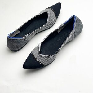 ROTHY’S The Point Gray Mist Captoe Slip On Flats, Size 8